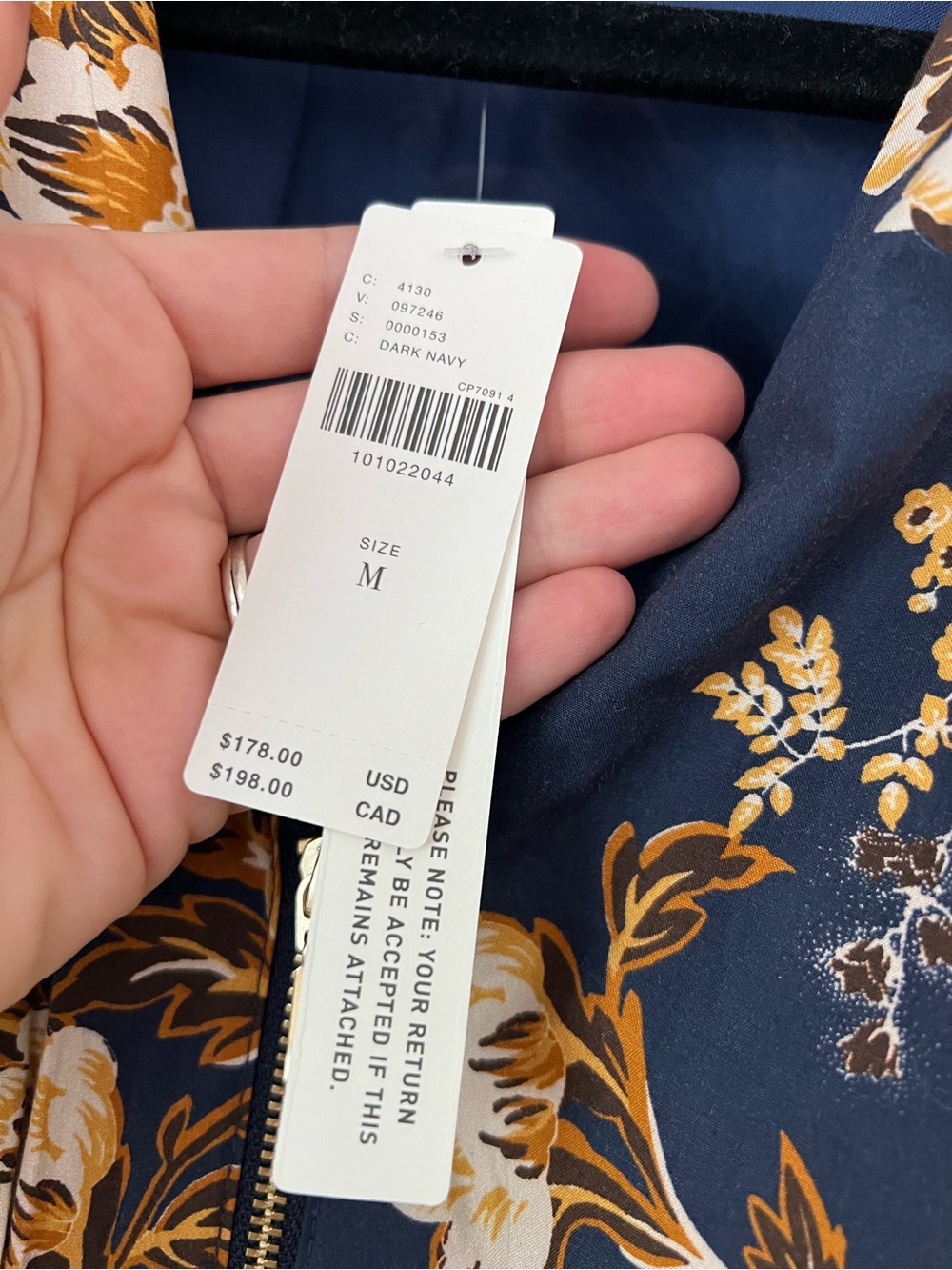 Anthropologie Maeve Tommie Cap-Sleeve Smocked Front-Zip Shirt Dress Size M NWT - Picture 3 of 8